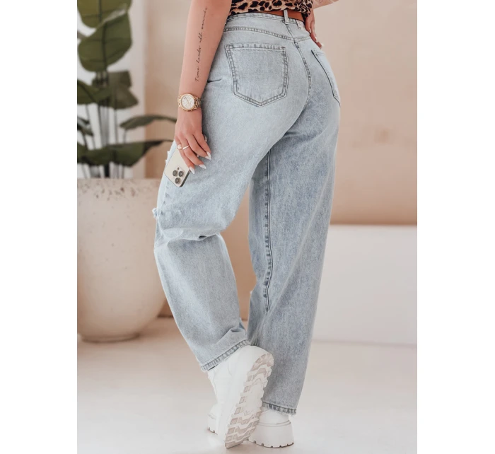 Dámské džínové kalhoty s páskem BAGGINOVA blue FashionStreet UY2683 Dámské džínové kalhoty s páskem BAGGINOVA blue FashionStreet UY2683