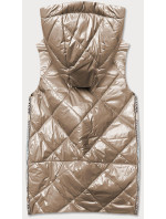 Lesklá béžová dámská vesta model 17044005 - Ann Gissy