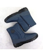 Dámské ploché zateplené sněhule tmavě modré Potocki SU33310 Dámské ploché zateplené sněhule tmavě modré Potocki SU33310