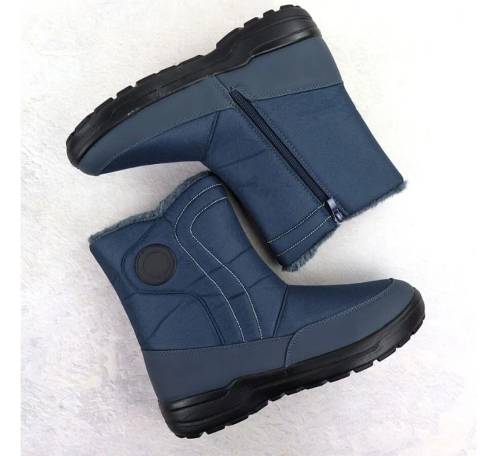 Dámské ploché zateplené sněhule tmavě modré Potocki SU33310 Dámské ploché zateplené sněhule tmavě modré Potocki SU33310