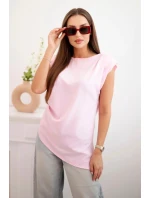 Elegantní dámská halenka s volánky a asymetrickým střihem Candy růžová