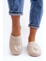 Lesklé dámské pantofle béžové Geraja Lesklé dámské pantofle béžové Geraja