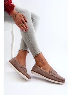 Dámské Mokasíny Z Semiše Tmavě Béžové model 21661255 - EVENTO