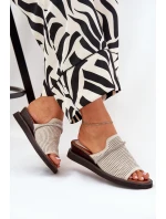 Dámské Klapky Na Klínu S Ozdobným Béžové model 21686874 - Boto Dámské Klapky Na Klínu S Ozdobným Béžové model 21686874 - Boto