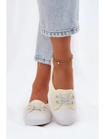 Dámské tenisky s výšivkou model 21693757 béžové - Lee Cooper Dámské tenisky s výšivkou model 21693757 béžové - Lee Cooper