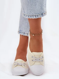 Dámské tenisky s výšivkou Lee Cooper LCW-25-31-3445L béžové