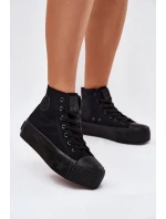 Dámské Tenisky Na Platformě Big Star RR274742 Černé Dámské Tenisky Na Platformě Big Star RR274742 Černé
