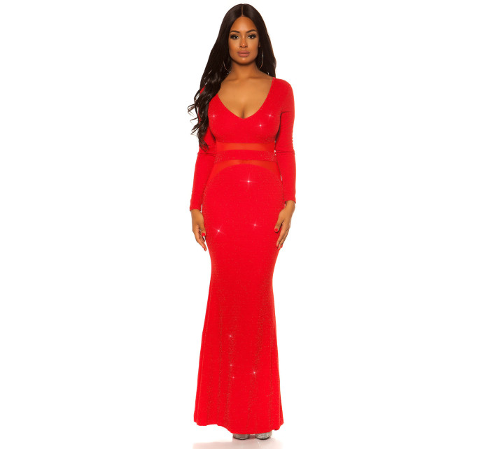 Sexy večerní šaty Koucla Red Carpet se síťovinou