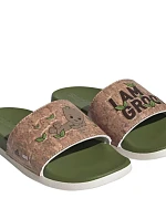 Dětské žabky / nazouváky Adilette Comfort Jr ID8029 Zelená s hnědou - Adidas