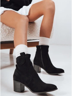 Dámské semišové kozačky na podpatku černé FashionStreet ZY1221