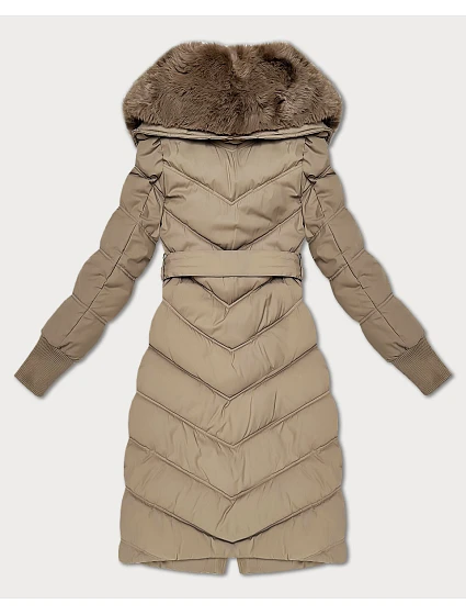 Béžová zimní bunda s límcem model 21393879 - S'WEST Béžová zimní bunda s límcem model 21393879 - S'WEST