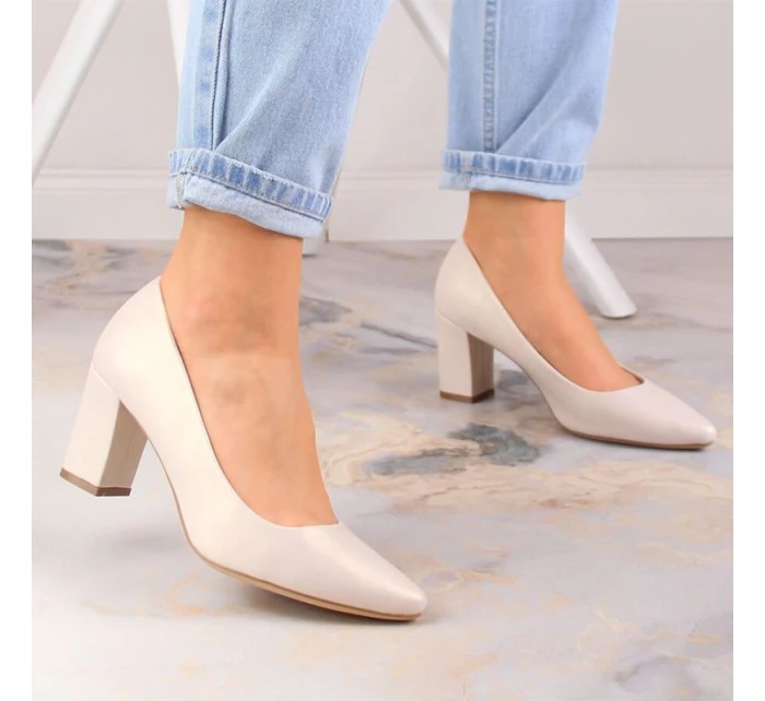 Sergio Leone W SK403C béžové perleťové lodičky na jehle Sergio Leone W SK403C béžové perleťové lodičky na jehle