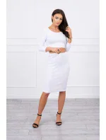 Souprava halenky a sukně v bílé barvě Souprava halenky a sukně v bílé barvě