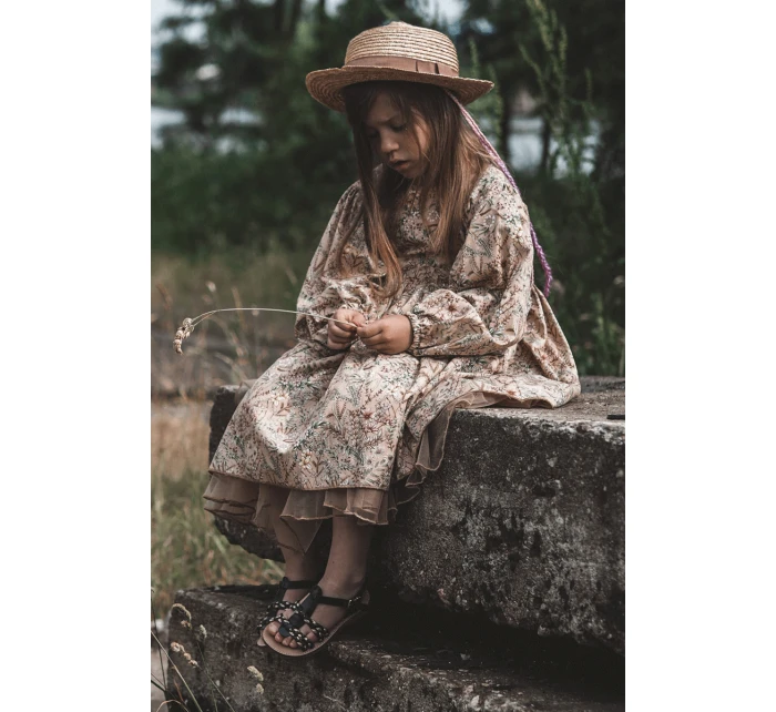 Dětské sandály na suchý zip s pruhy Černá Sammy