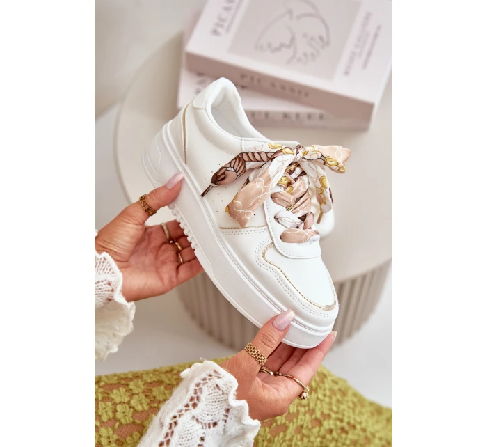 Dámské Tenisky Na Platformě S Dekorativním Šněrováním Bílé Mistra Dámské Tenisky Na Platformě S Dekorativním Šněrováním Bílé Mistra