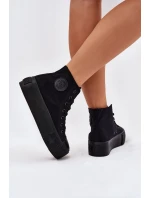 Dámské Tenisky Na Platformě Big Star RR274742 Černé Dámské Tenisky Na Platformě Big Star RR274742 Černé