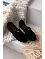 Dámské mokasíny s malým zlatým detailem černé Sarivelle