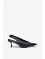 Lodičky s otevřenou patou z eko kůže Aricandia – černé Lodičky s otevřenou patou z eko kůže Aricandia – černé