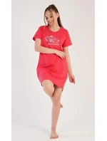 Dámská noční košile s krátkým rukávem model 18831612 - Vienetta Dámská noční košile s krátkým rukávem model 18831612 - Vienetta