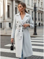 Dámský oversize kabát CASHMELY s dlouhým vázáním šedý FashionStreet NY0713