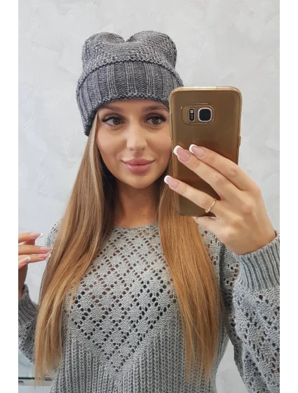Dámská čepice Danuta K331 tmavě šedá Dámská čepice Danuta K331 tmavě šedá