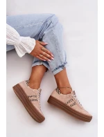 model 21669356 Dámské Semišové Sneakersy Na Platformě Leopardí Růžové - Zazoo