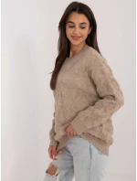 Sweter AT SW model 20470307 beżowy - FPrice Sweter AT SW model 20470307 beżowy - FPrice