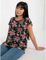 Dámská halenka D73771R10978P černá a zelená - FPrice