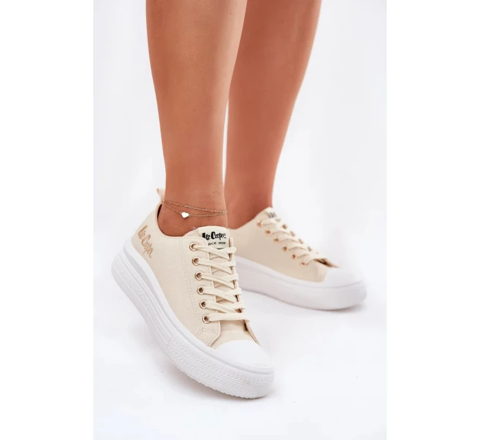 Dámské trampky na platformě Lee Cooper – béžové