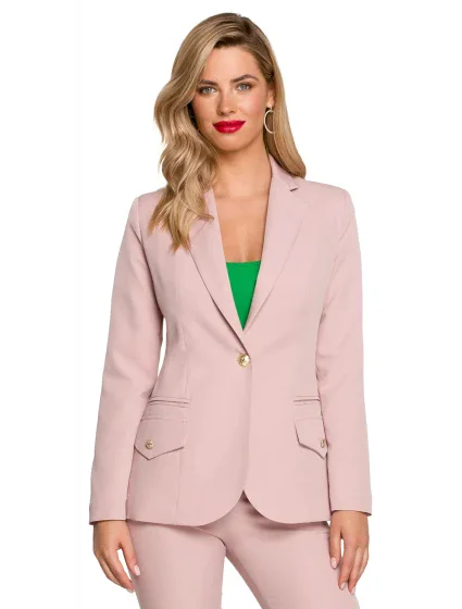 Dámské sako model 18450246 pudr růžová - Makover
