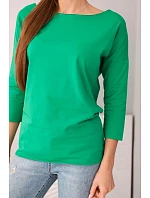 Dámská halenka s lodičkovým výstřihem zelená