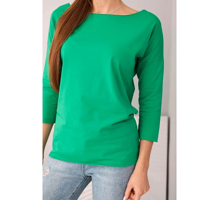 Dámská halenka s lodičkovým výstřihem zelená