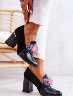 Semišové Lodičky Kůže černé model 21579520 - Boto