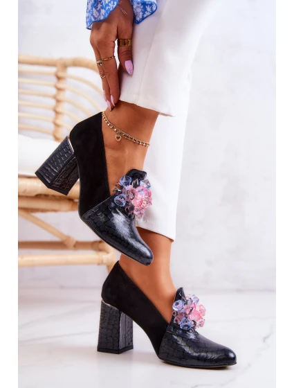 Semišové Lodičky Kůže černé model 21579520 - Boto