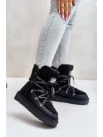 Voděodolné sněhové boty na platformě veganské D.Franklin DFSH370004 černé