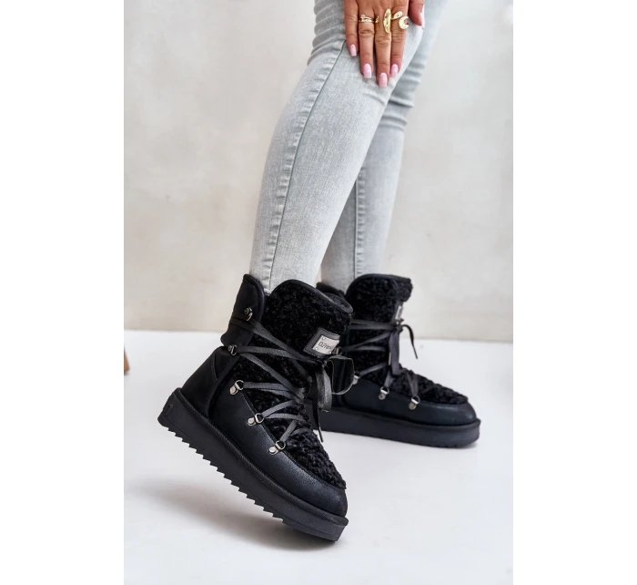 Voděodolné sněhové boty na platformě veganské D.Franklin DFSH370004 černé