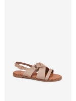 Dámské Sandály Na Plochém Podpatku Se Zlatými Hroty Béžové Zanira Dámské Sandály Na Plochém Podpatku Se Zlatými Hroty Béžové Zanira