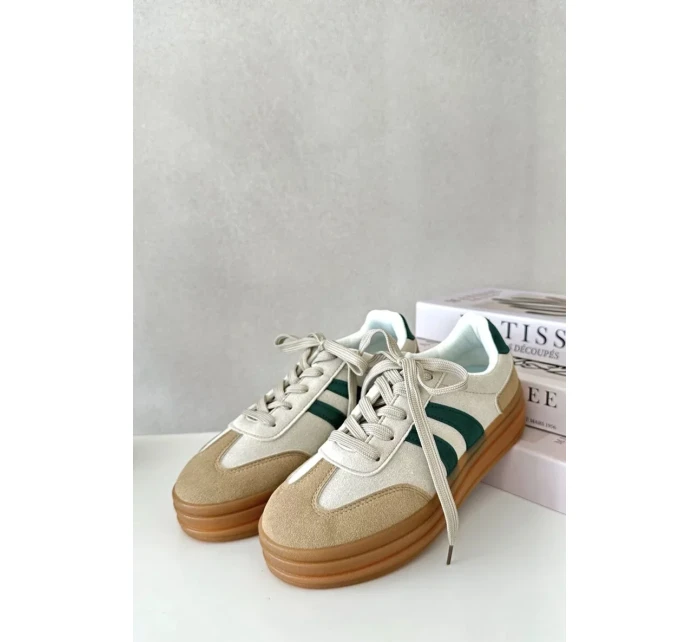 Dámské Tenisky Na Platformě Béžovo-Zelené Nesonice Dámské Tenisky Na Platformě Béžovo-Zelené Nesonice