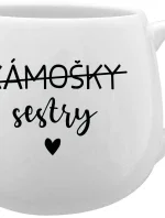 KÁMOŠKY SESTRY - bílý keramický hrníček 300 ml