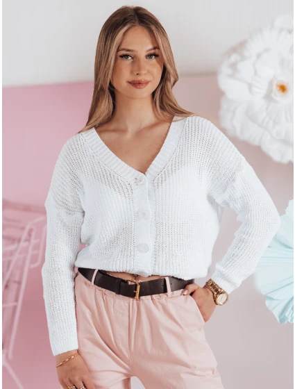 Dámský oversize žebrovaný svetr SWEETDREAM white FashionStreet MY2459
