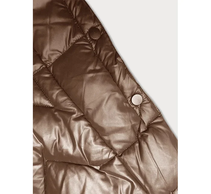 Dlouhá dámská prošívaná bunda ve velbloudí barvě model 21247429 - Glakate