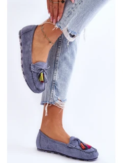 Semišové Mokasíny S Mašlí A Modre model 21623158 - Boto