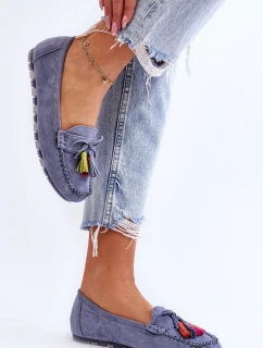 Semišové Mokasíny S Mašlí A Modre model 21623158 - Boto