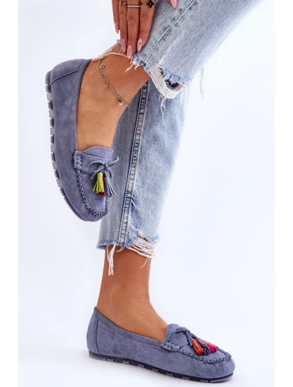 Semišové Mokasíny S Mašlí A Modre model 21623158 - Boto