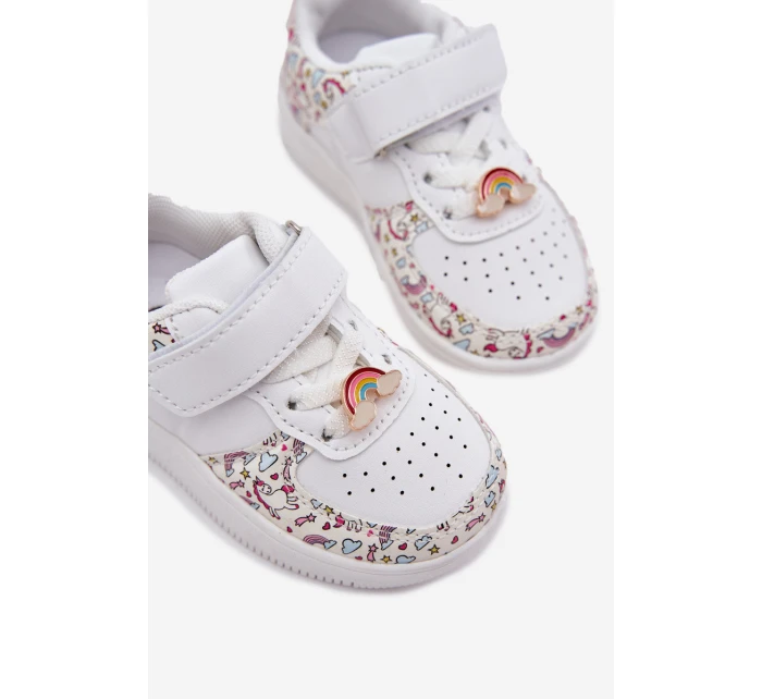 Dětské sneakersy sportovní obuv jednorožci bílé Thalia