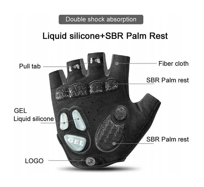 Cyklistické rukavice  L s  šedé model 22083465 - Rockbros