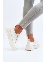 Dámské tenisky na masivní podrážce Big Star model 21653744 Bílé - Big Star Shoes Dámské tenisky na masivní podrážce Big Star model 21653744 Bílé - Big Star Shoes