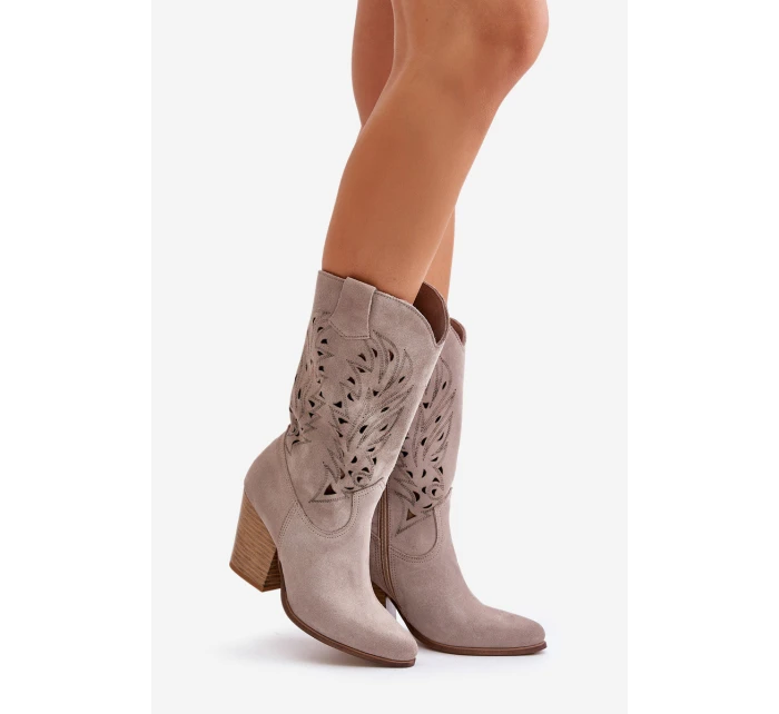 Kozačky Do  Na Podpatku Semišové Lewski model 21672676 - Boto