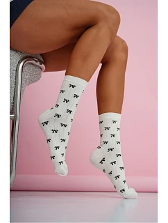 Dámské Ponožky Malé Mašle Ecru