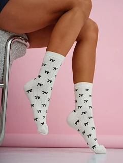 Dámské Ponožky Malé Mašle Ecru